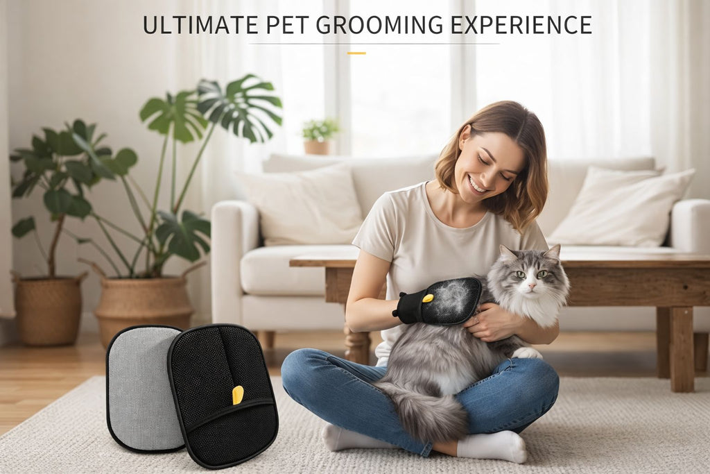 Pet Hair Removal Gloves, Static-Enhanced Pet Hair Removal Mitt.